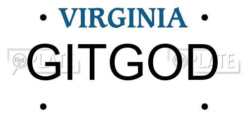 GITGOD Virginia License Plate