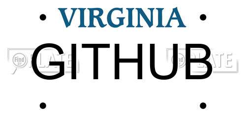 GITHUB Virginia License Plate