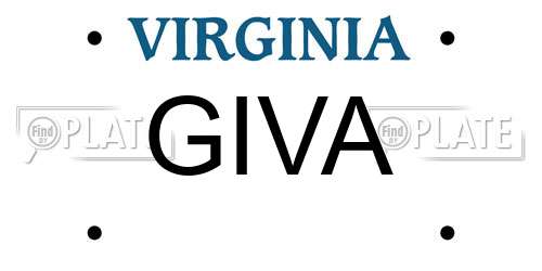 GIVA Virginia License Plate