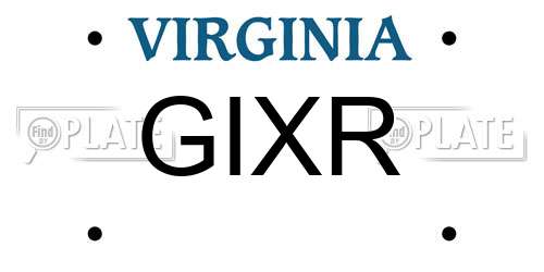 GIXR Virginia License Plate