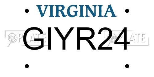 GIYR24 Virginia License Plate