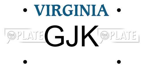 GJK Virginia License Plate