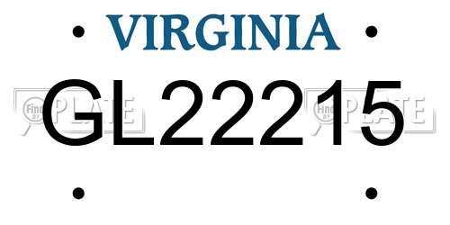 GL22215 Virginia License Plate