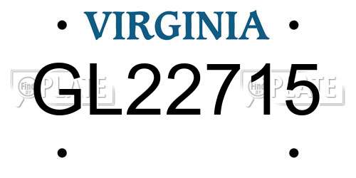 GL22715 Virginia License Plate