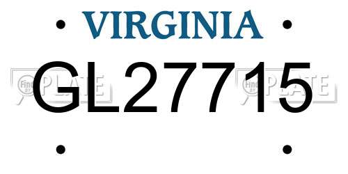 GL27715 Virginia License Plate