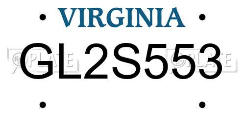 GL2S553 Virginia License Plate