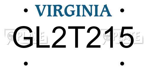 GL2T215 Virginia License Plate