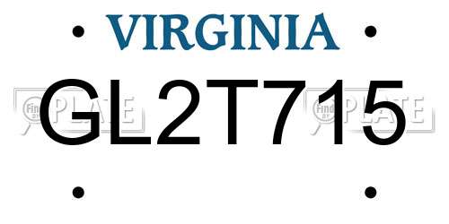 GL2T715 Virginia License Plate