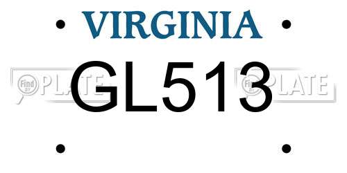 GL513 Virginia License Plate
