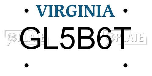 GL5B6T Virginia License Plate