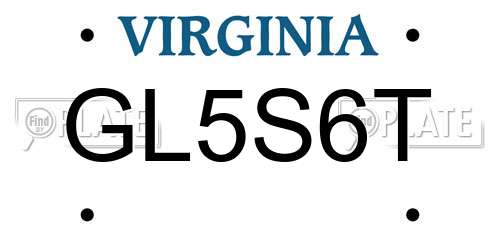 GL5S6T Virginia License Plate