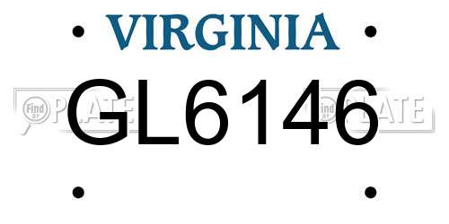 GL6146 Virginia License Plate