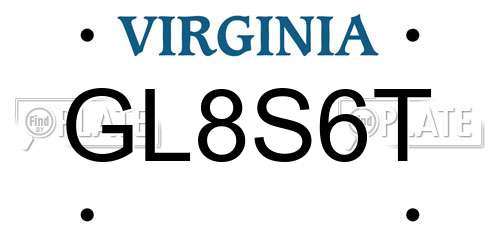 GL8S6T Virginia License Plate