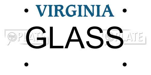 GLASS Virginia License Plate
