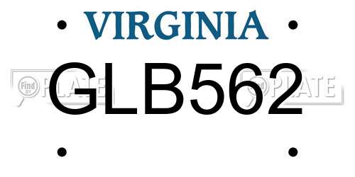 GLB562 Virginia License Plate