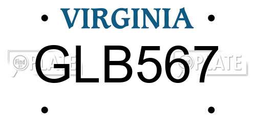 GLB567 Virginia License Plate