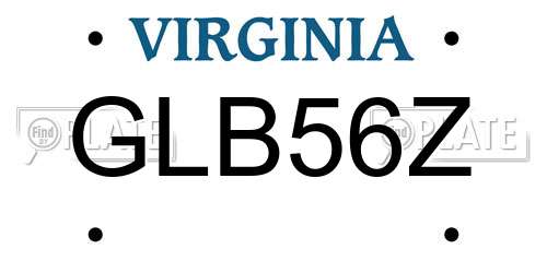 GLB56Z Virginia License Plate