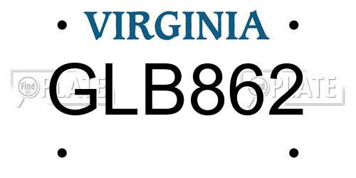 GLB862 Virginia License Plate