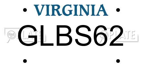 GLBS62 Virginia License Plate