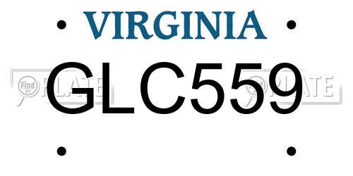 GLC559 Virginia License Plate