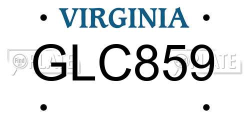 GLC859 Virginia License Plate
