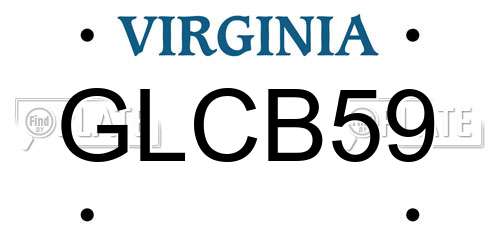 GLCB59 Virginia License Plate