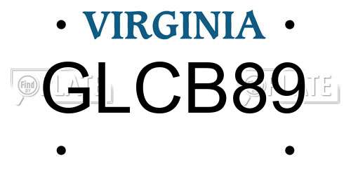 GLCB89 Virginia License Plate