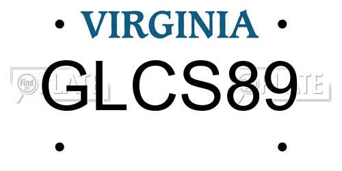 GLCS89 Virginia License Plate