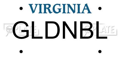 GLDNBL Virginia License Plate