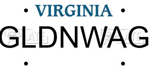 GLDNWAG Virginia License Plate