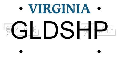 GLDSHP Virginia License Plate