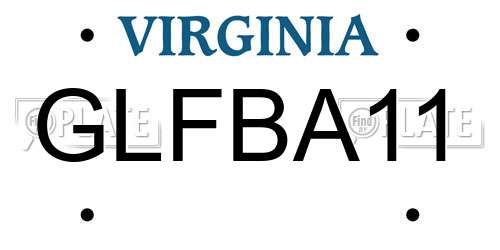 GLFBA11 Virginia License Plate