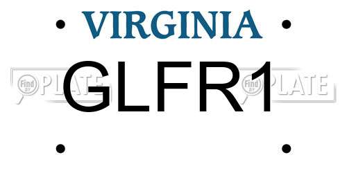 GLFR1 Virginia License Plate