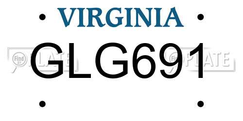 GLG691 Virginia License Plate