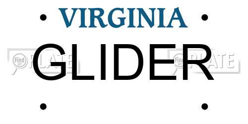 GLIDER Virginia License Plate