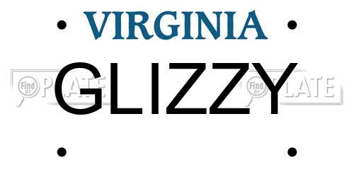 GLIZZY Virginia License Plate
