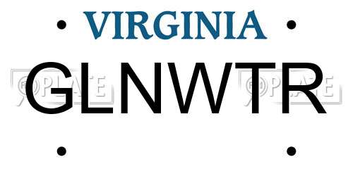 GLNWTR Virginia License Plate