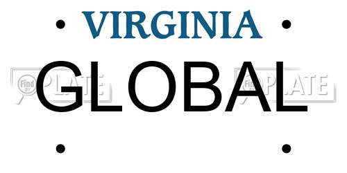 GLOBAL Virginia License Plate