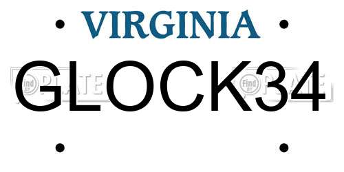 GLOCK34 Virginia License Plate