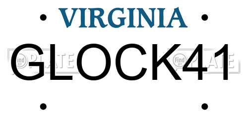 GLOCK41 Virginia License Plate