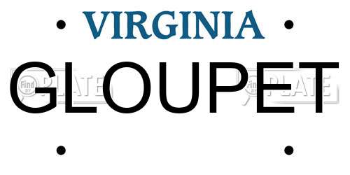 GLOUPET Virginia License Plate