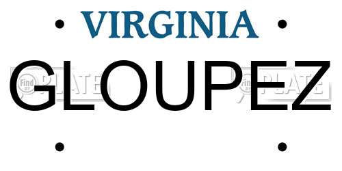 GLOUPEZ Virginia License Plate