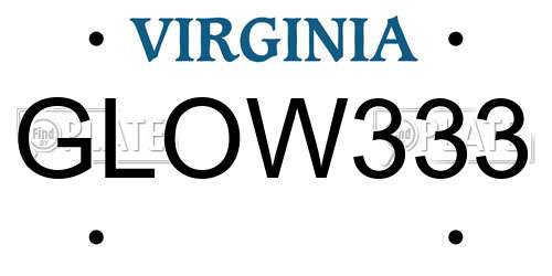 GLOW333 Virginia License Plate