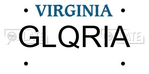 GLQRIA Virginia License Plate