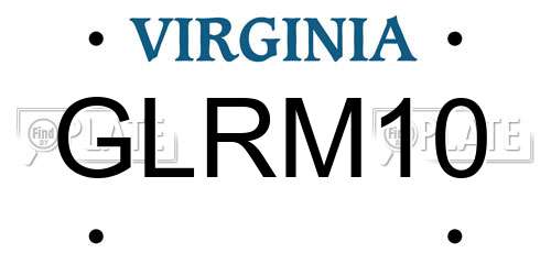 GLRM10 Virginia License Plate