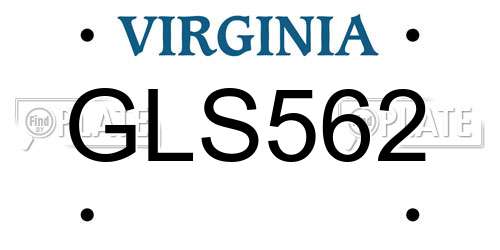 GLS562 Virginia License Plate
