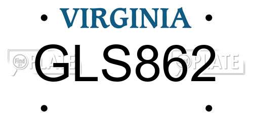 GLS862 Virginia License Plate