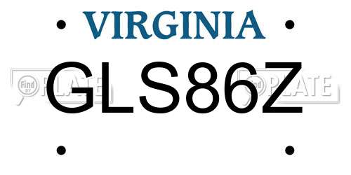 GLS86Z Virginia License Plate