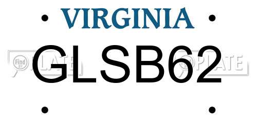 GLSB62 Virginia License Plate