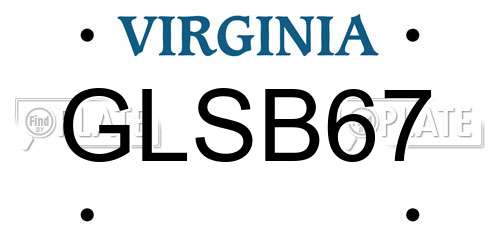 GLSB67 Virginia License Plate